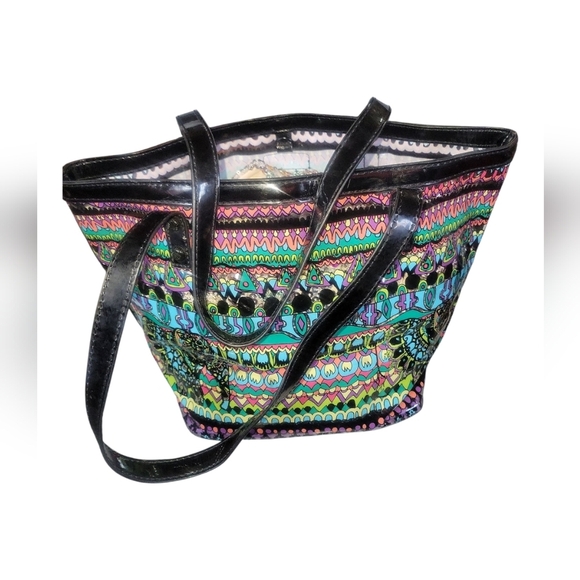 Sakroots Artist Circle Clear Fun Vinyl Summer Multicolor Tote Bag - Picture 4 of 8